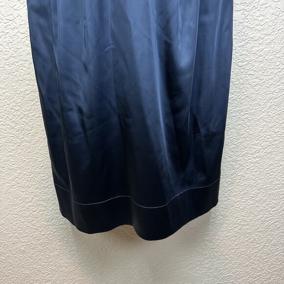 Just Taylor Dress 10 RUFFLE NECK Black SATIN SHEATH Pencil LDB Evening Cocktail - Picture 5 of 13